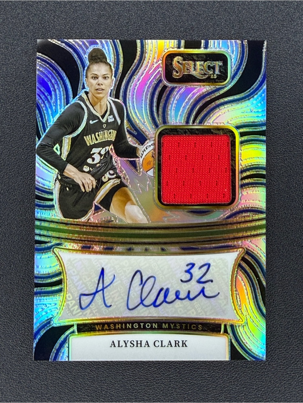 2025 Panini Select WNBA ALYSHA CLARK Silver Holo Jersey Patch Relic Auto MYSTICS